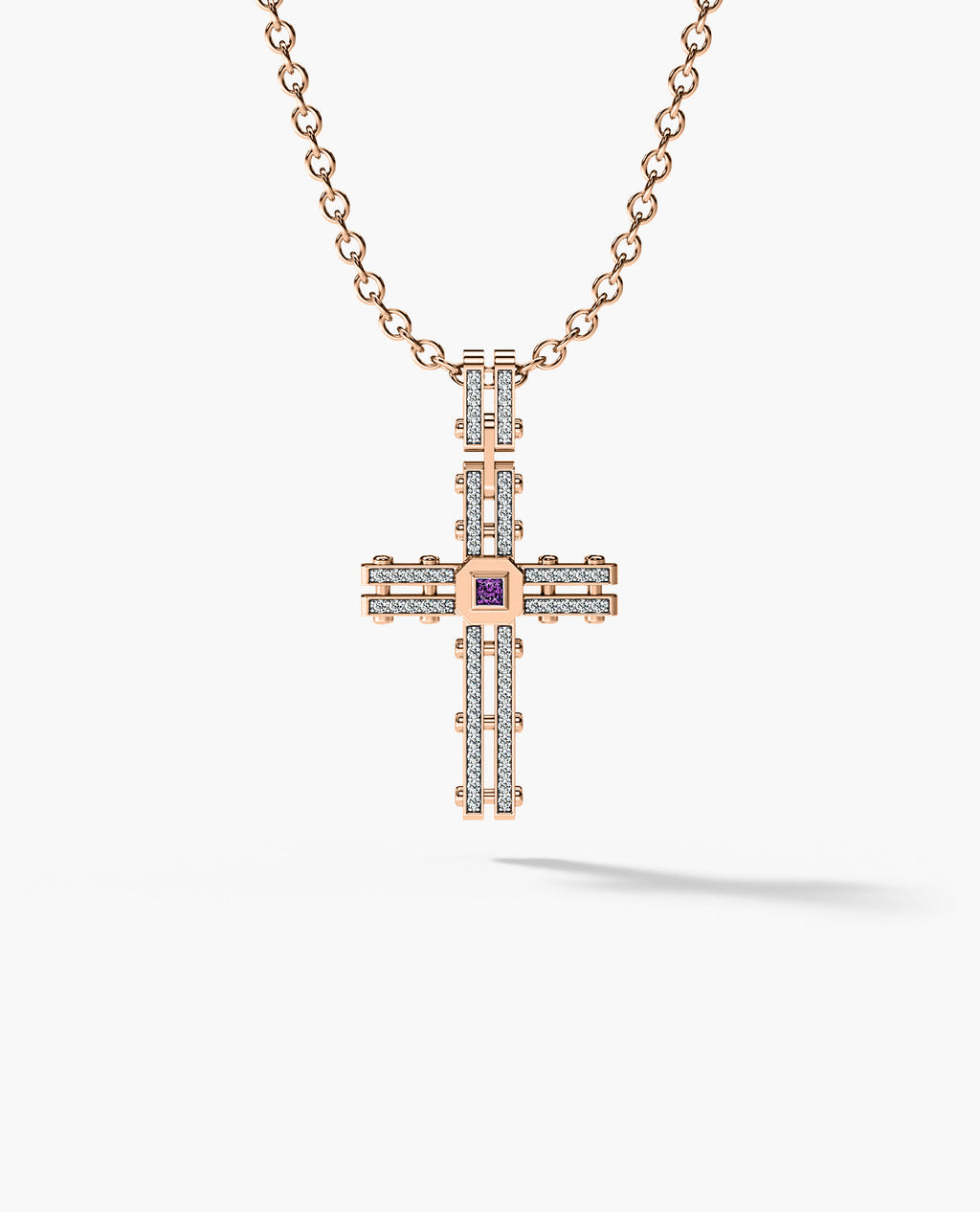 LA PAZ in Gold Pendant with 0.20ct Amethyst and Diamonds