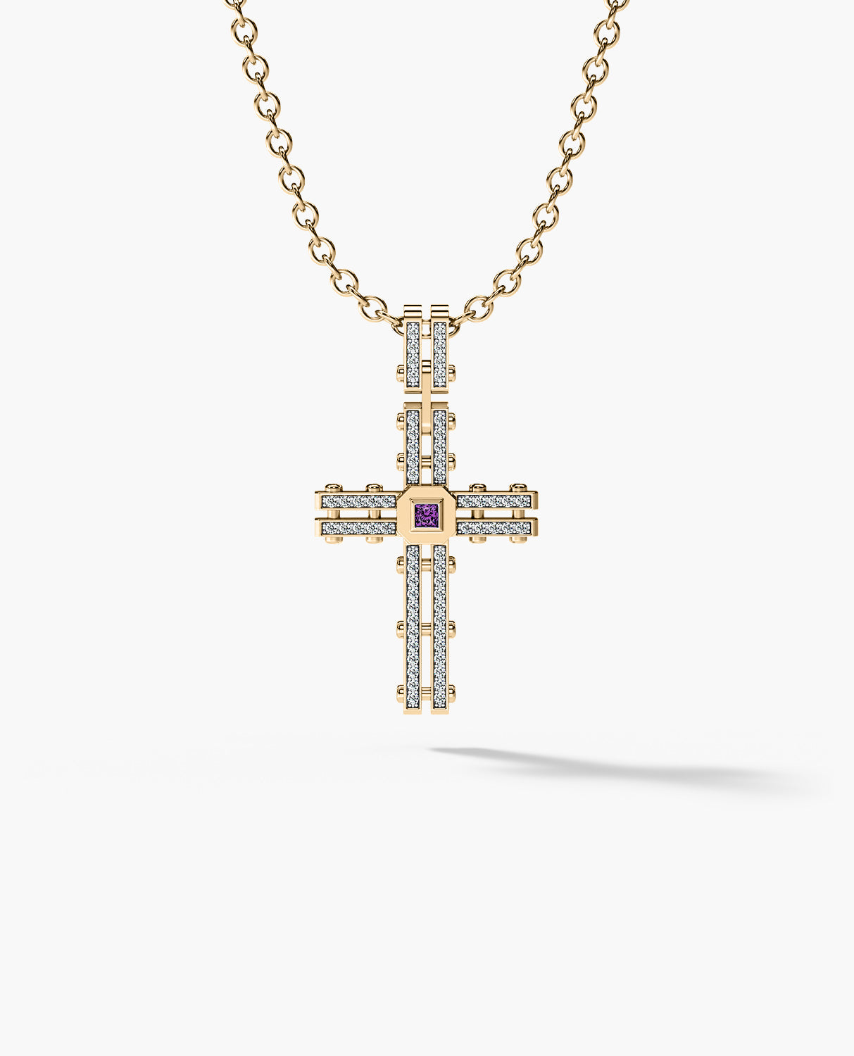 LA PAZ in Gold Pendant with 0.20ct Amethyst and Diamonds