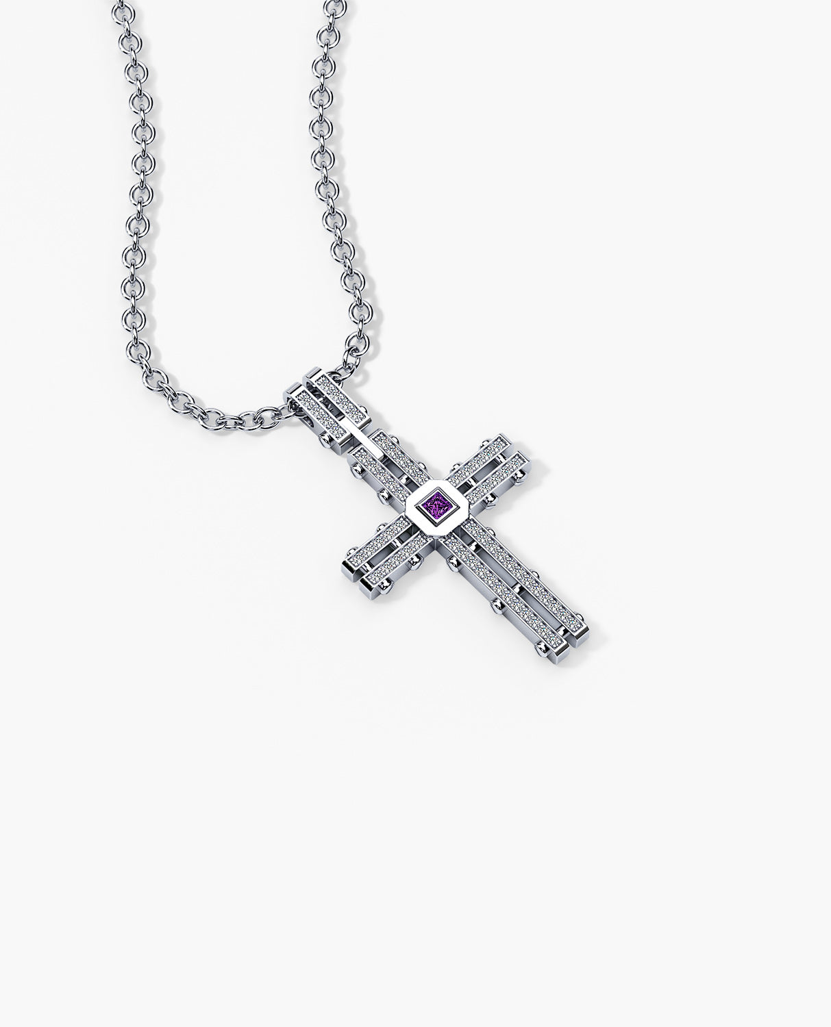 LA PAZ in Gold Pendant with 0.20ct Amethyst and Diamonds