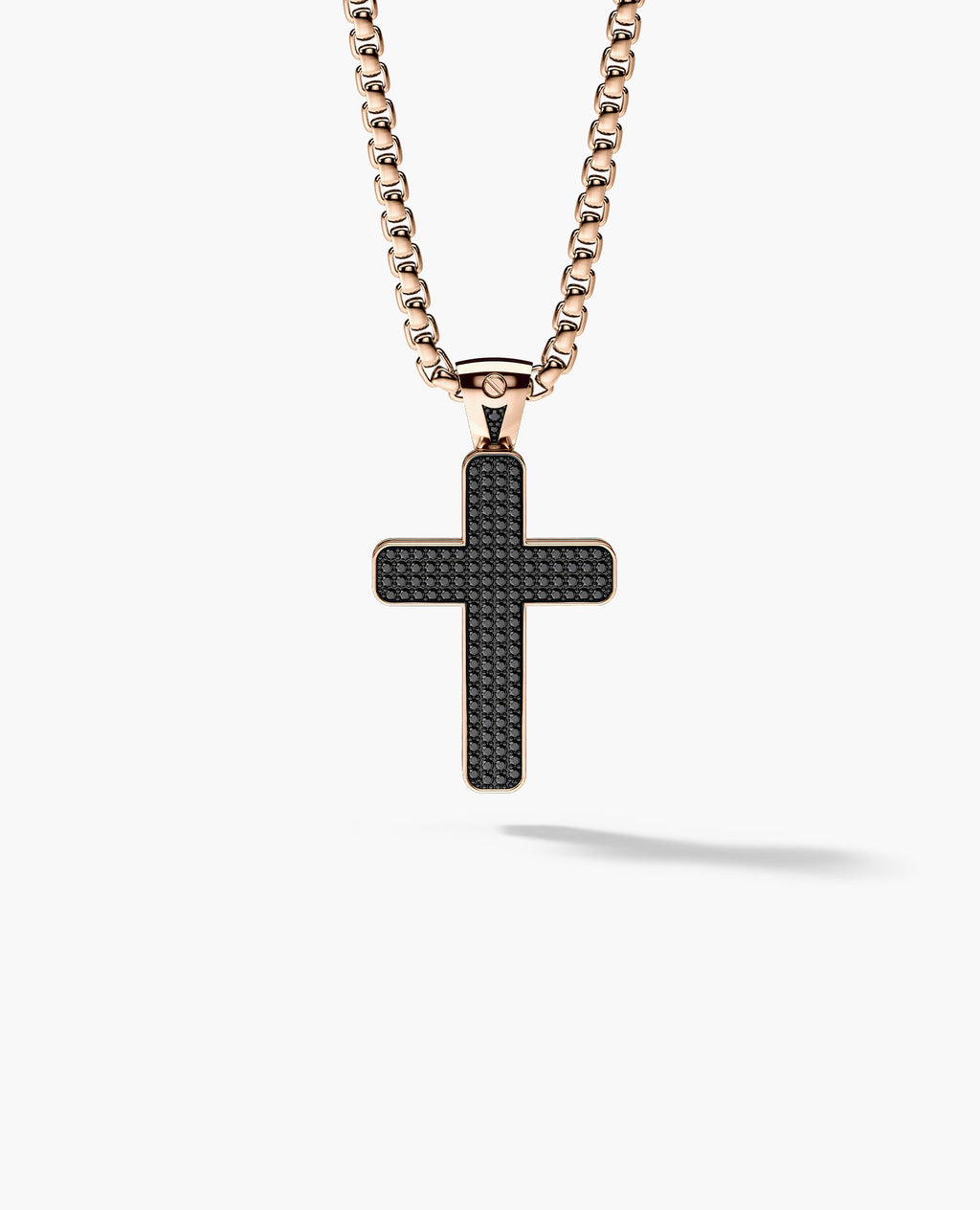 JERRITT Cross Gold Pendant with 2.00ct Black Diamonds
