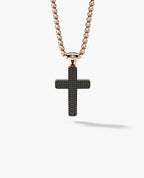JERRITT Cross Gold Pendant with 2.00ct Black Diamonds