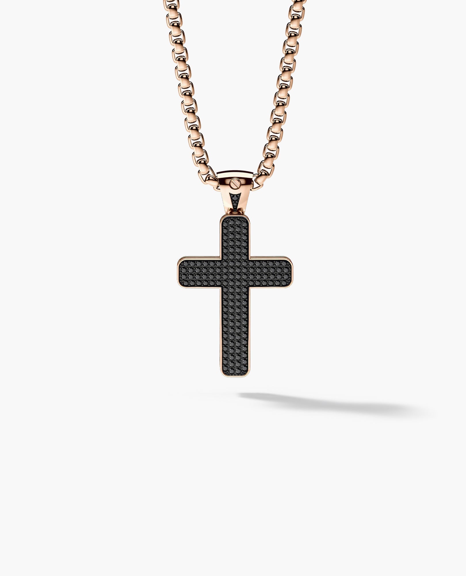 JERRITT Cross Gold Pendant with 2.00ct Black Diamonds