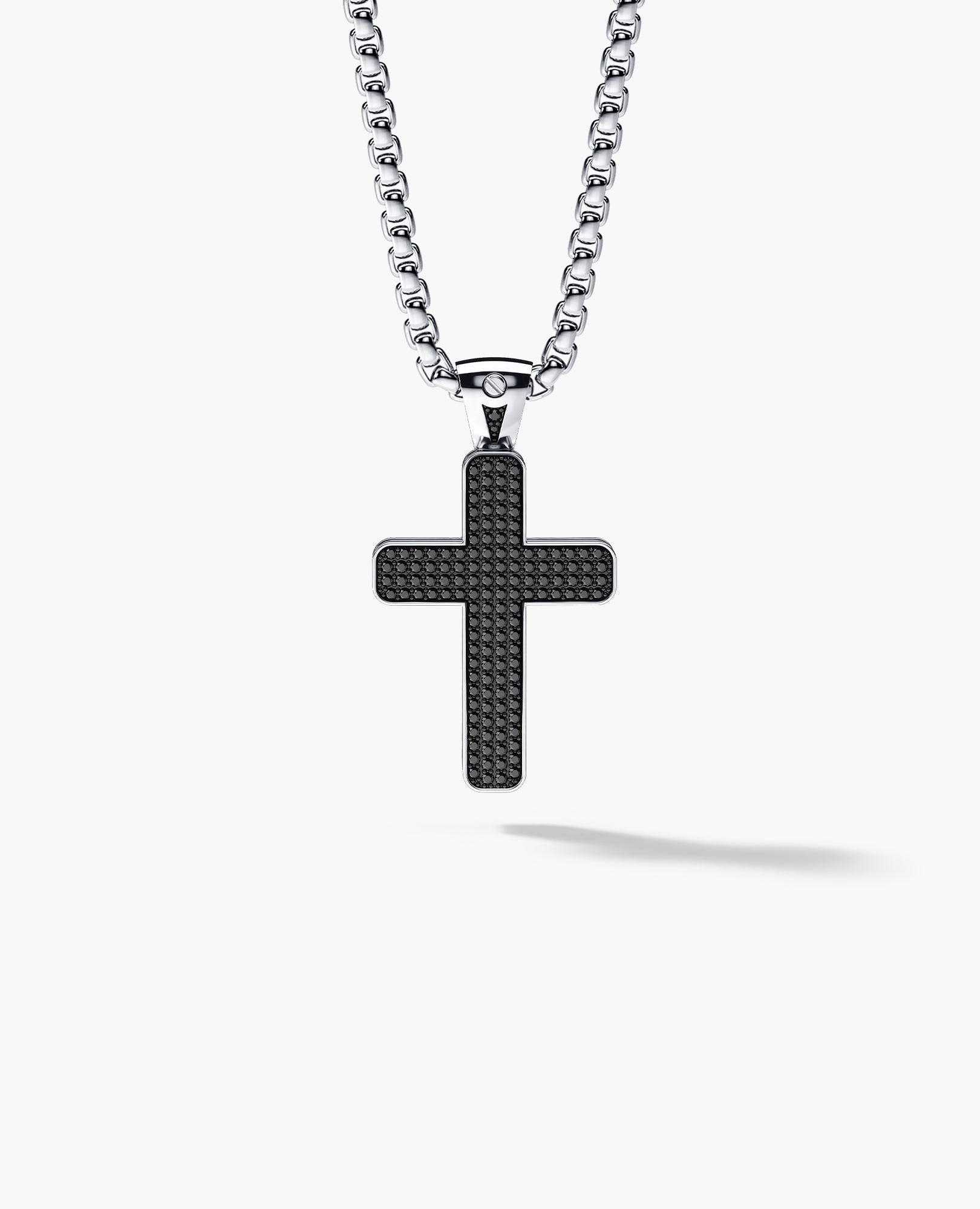 JERRITT Cross Gold Pendant with 2.00ct Black Diamonds