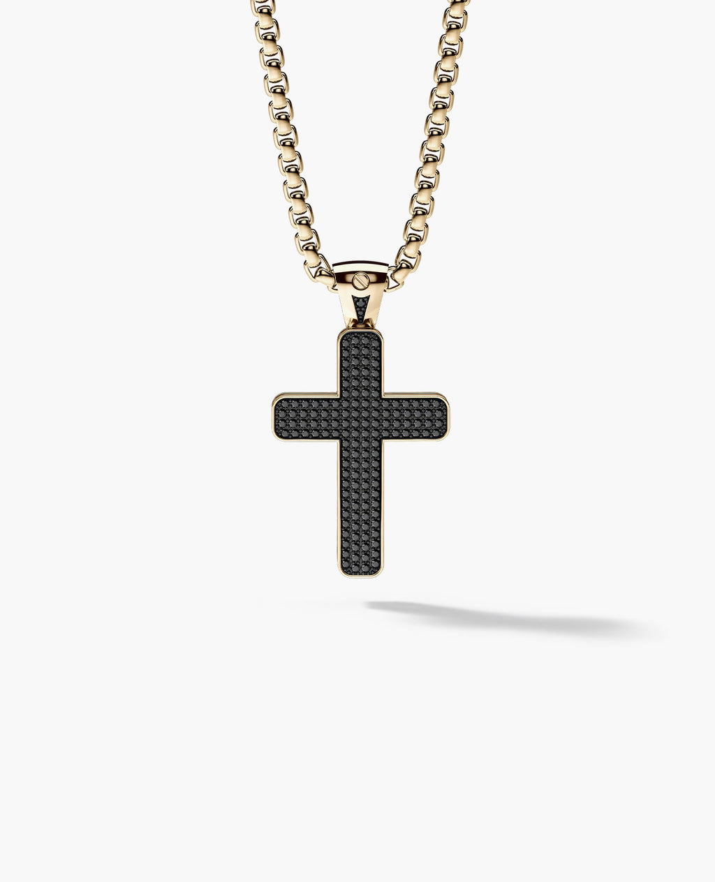 JERRITT Cross Gold Pendant with 2.00ct Black Diamonds