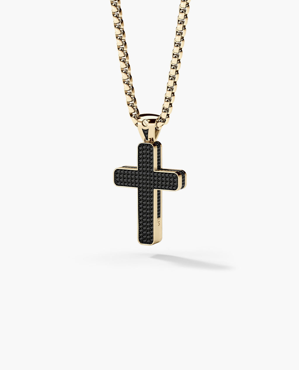 JERRITT Cross Gold Pendant with 2.00ct Black Diamonds