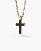 JERRITT Cross Gold Pendant with 2.00ct Black Diamonds