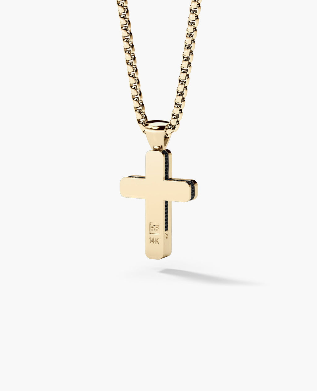 JERRITT Cross Gold Pendant with 2.00ct Black Diamonds