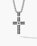 LA PAZ Cross Gold Pendant with 0.20ct Black Diamonds