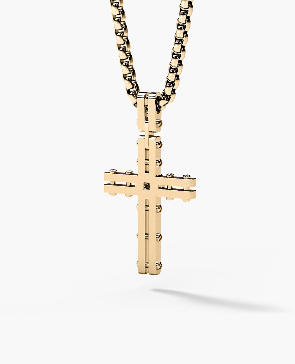LA PAZ Cross Gold Pendant with 0.20ct Black Diamonds