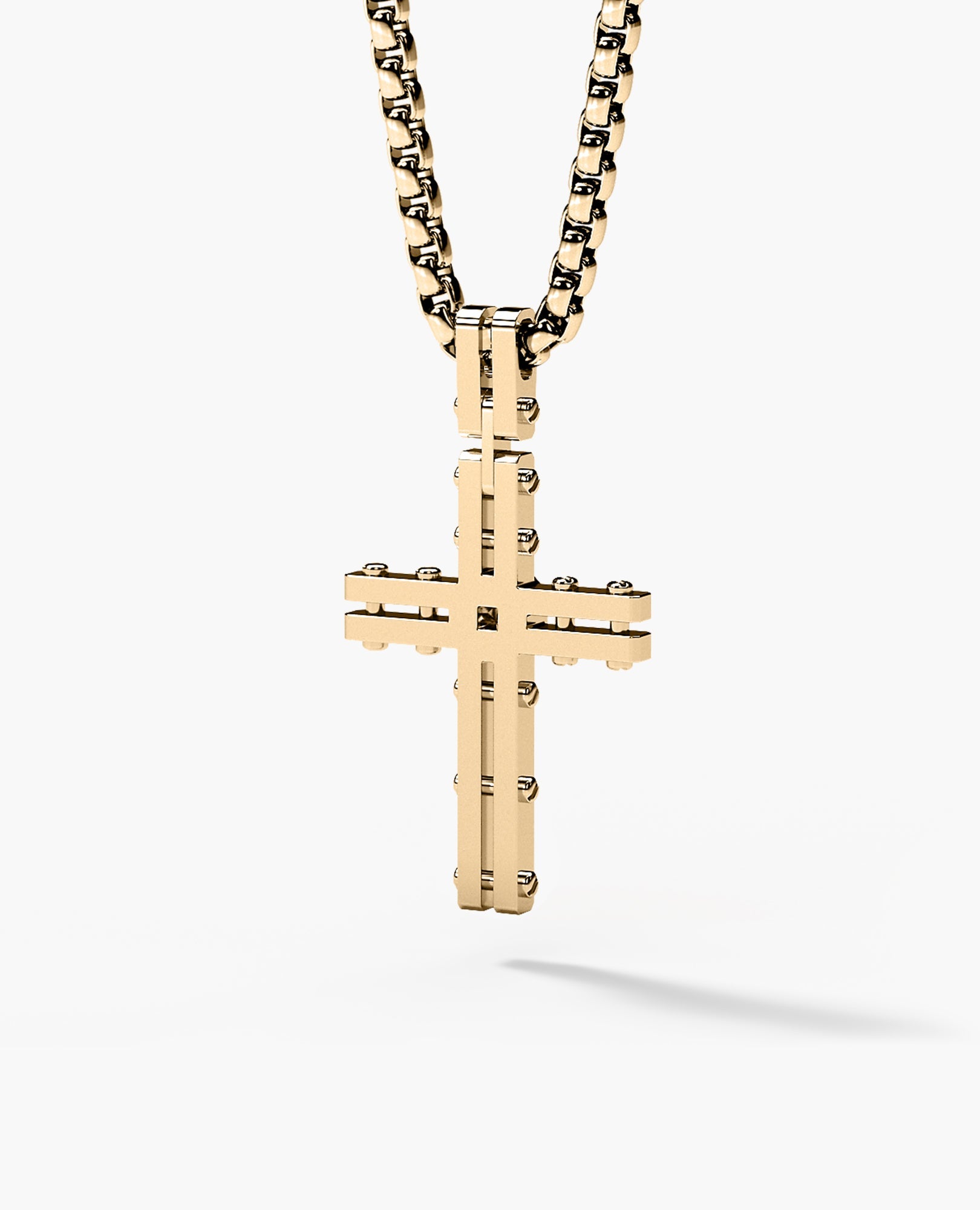 LA PAZ Cross Gold Pendant with 0.20ct Black Diamonds