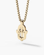 HAMSA Two-Tone Gold Pendant with 0.30ct Diamonds