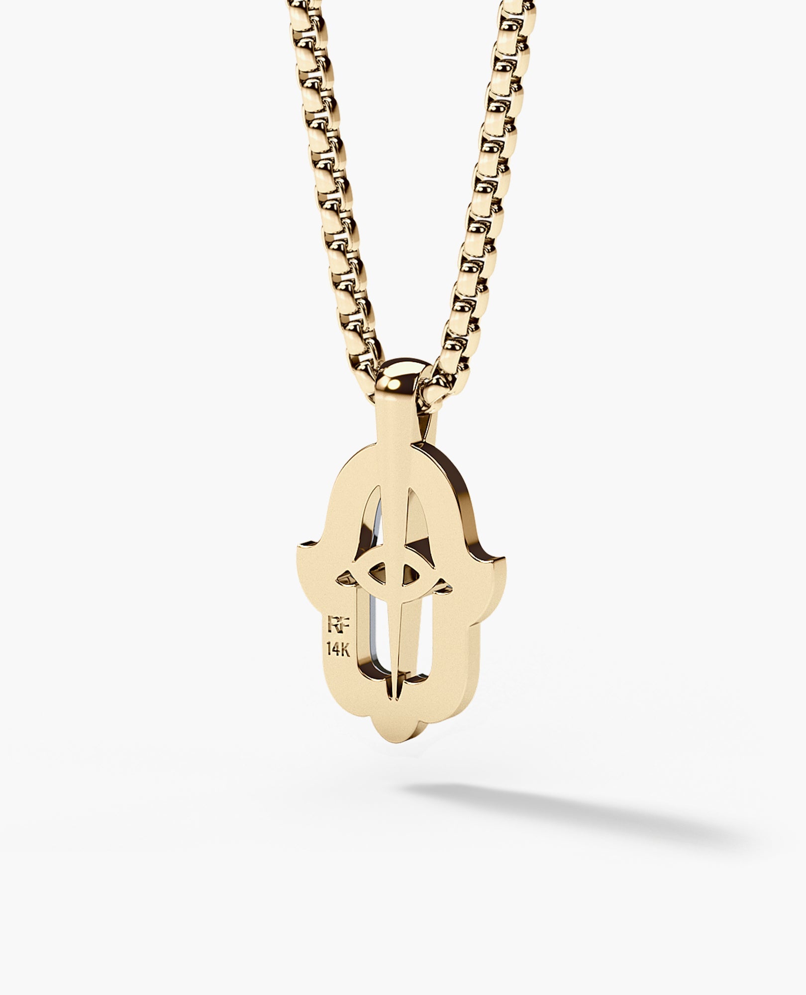 HAMSA Two-Tone Gold Pendant with 0.30ct Diamonds