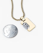 BRIGGS Dog Tag Two-Tone Gold Pendant with 0.10ct Diamonds