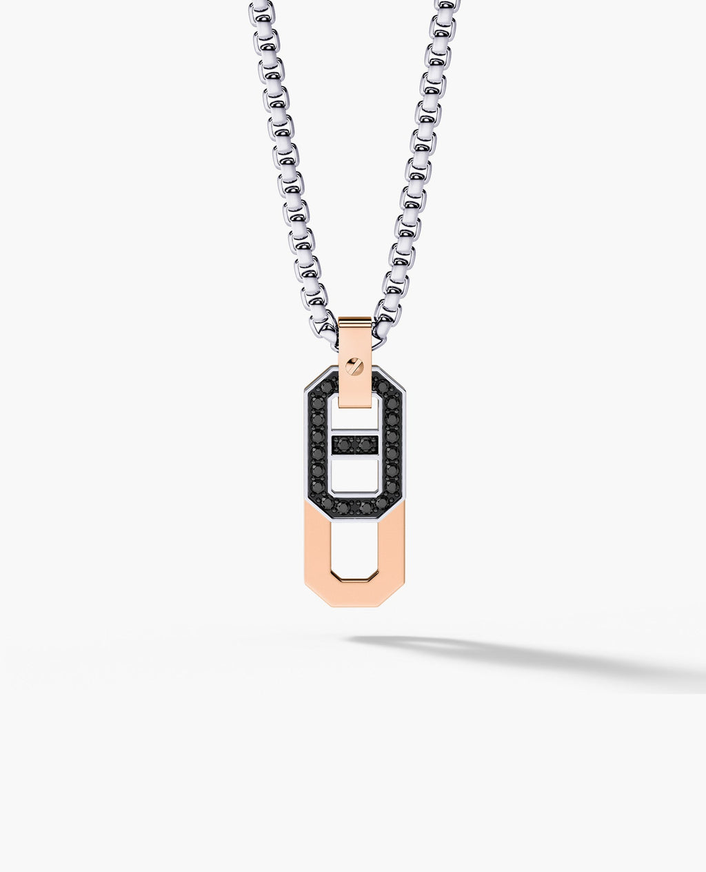BRIGGS Two-Tone Gold Pendant with 0.30ct Black Diamonds