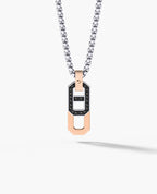 BRIGGS Two-Tone Gold Pendant with 0.30ct Black Diamonds