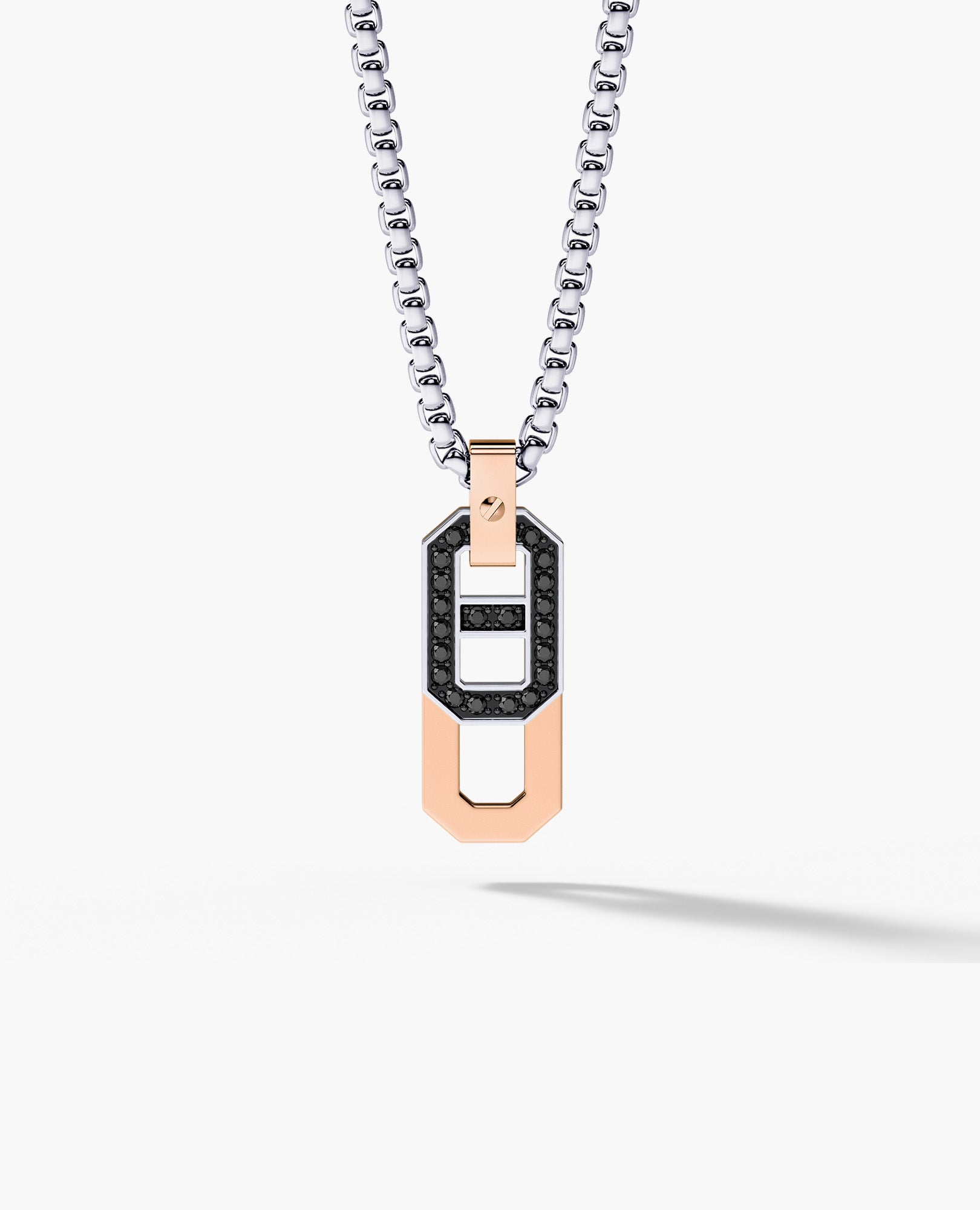 BRIGGS Two-Tone Gold Pendant with 0.30ct Black Diamonds