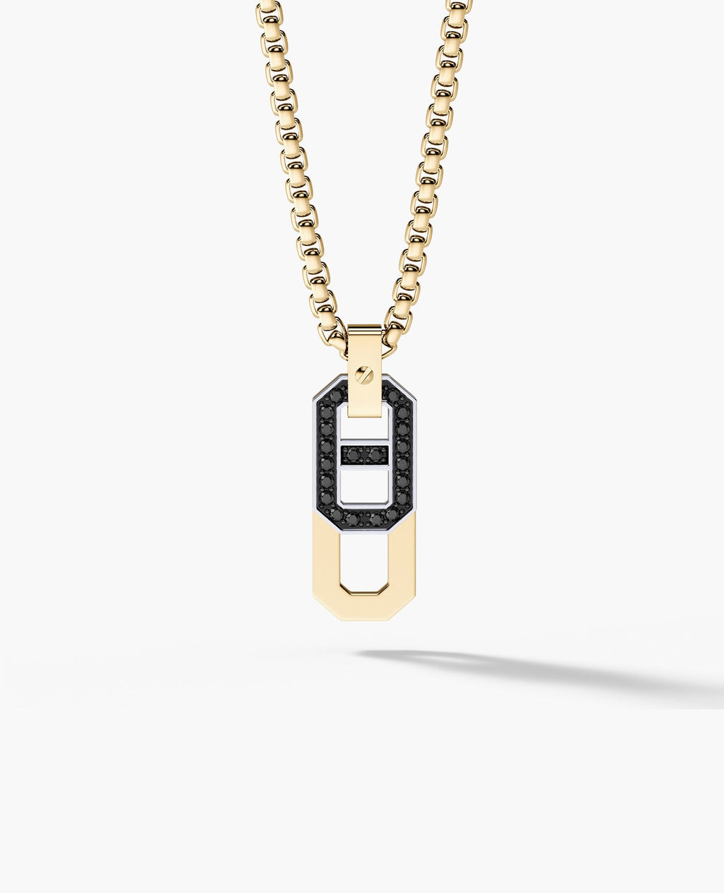 BRIGGS Two-Tone Gold Pendant with 0.30ct Black Diamonds