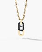 BRIGGS Two-Tone Gold Pendant with 0.30ct Black Diamonds
