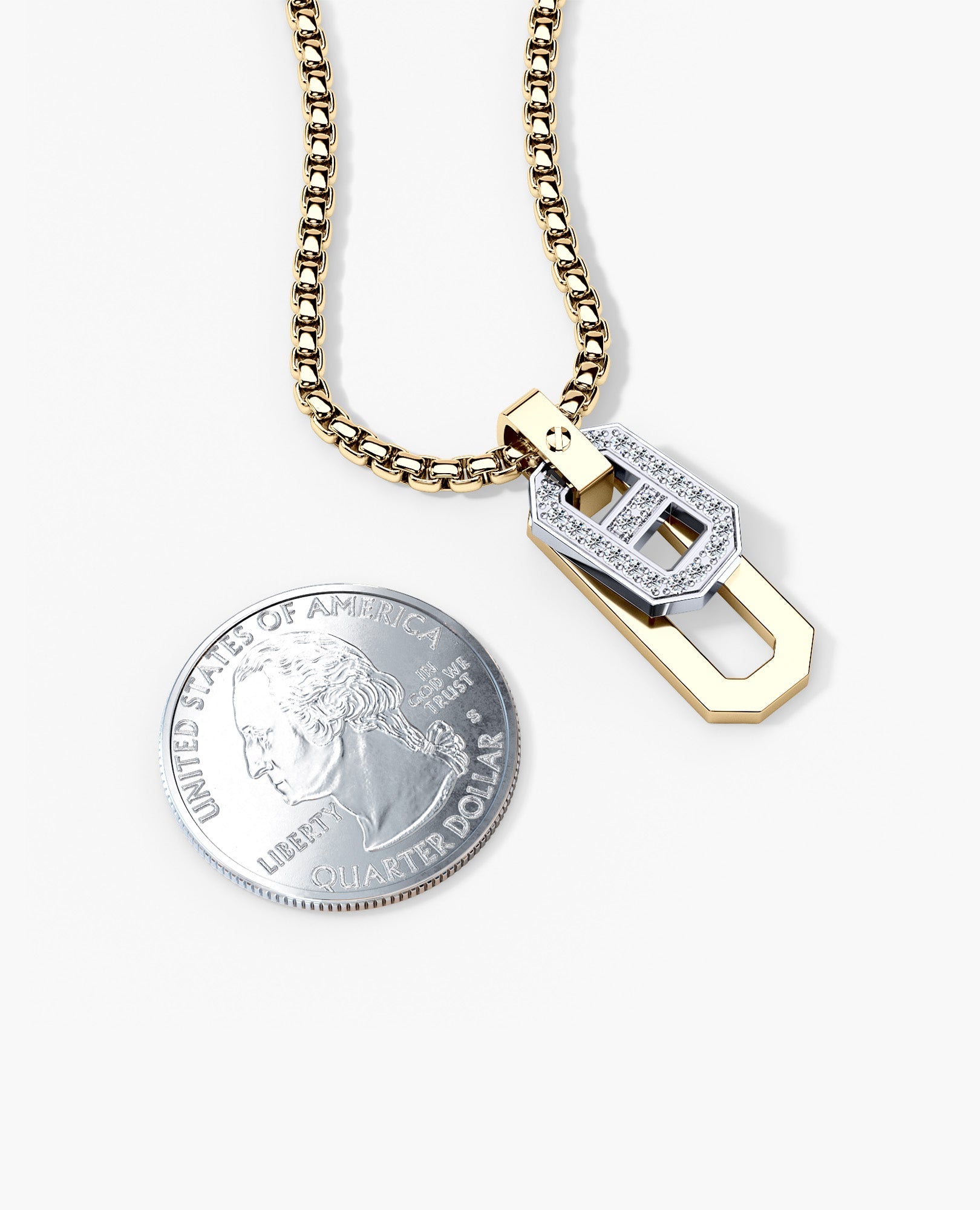BRIGGS Two-Tone Pendant in Gold with 0.30ct Diamonds