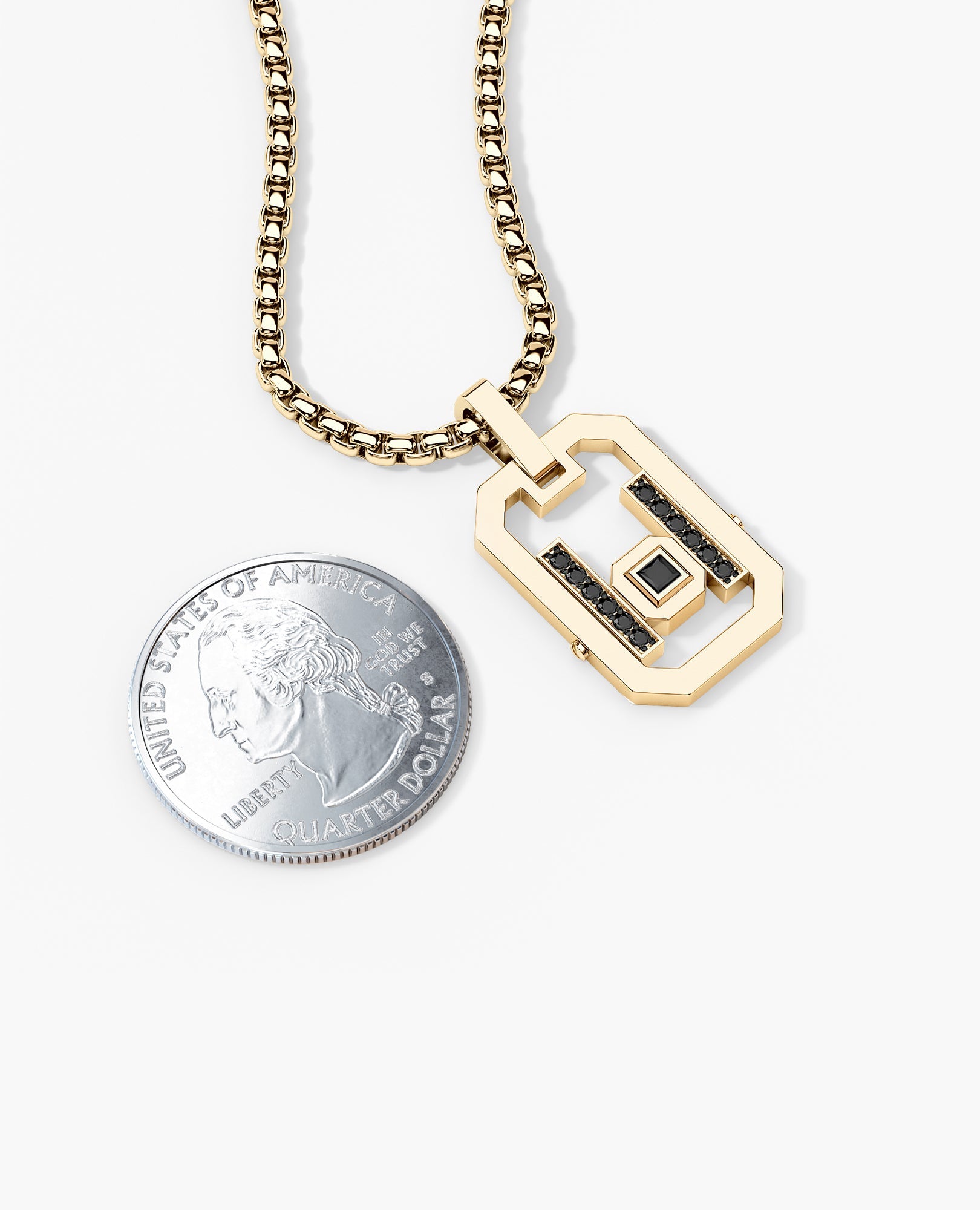 LA PAZ Gold Pendant with 0.25ct Black Diamonds