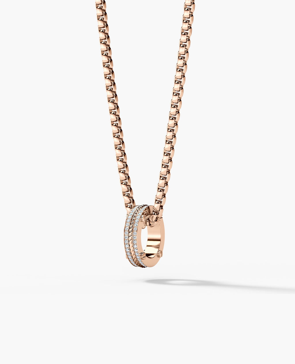 ROPES Circle Amulet Gold Pendant with 0.20ct Diamonds