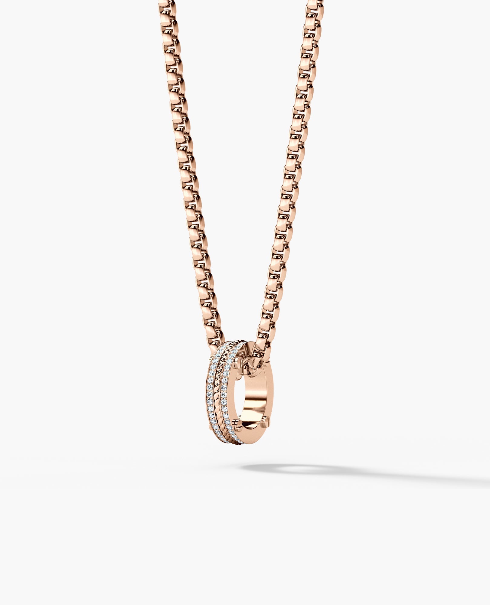ROPES Circle Amulet Gold Pendant with 0.20ct Diamonds