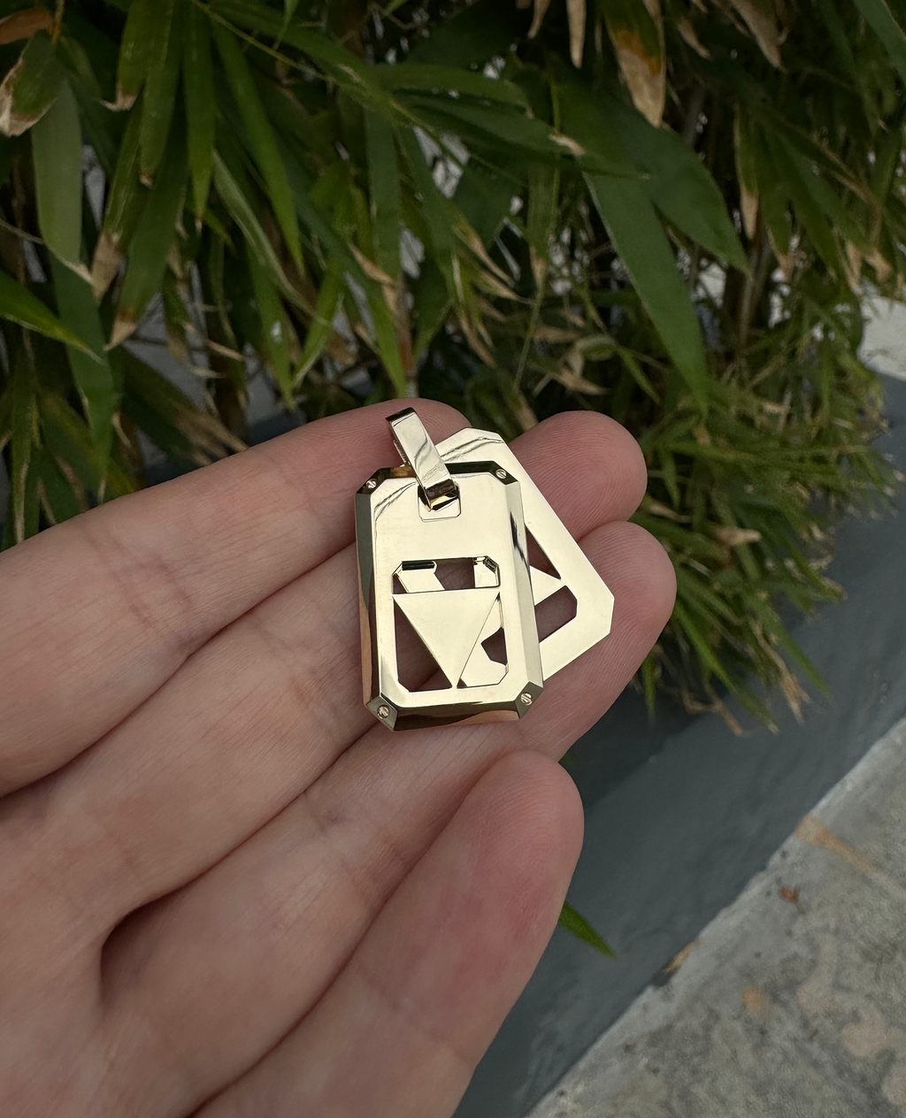 STAR OF DAVID Dog Tag Gold Pendant