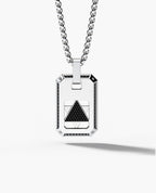 STAR OF DAVID Reversible Dog Tag Double Plate Gold Pendant with 0.90ct Black Diamonds