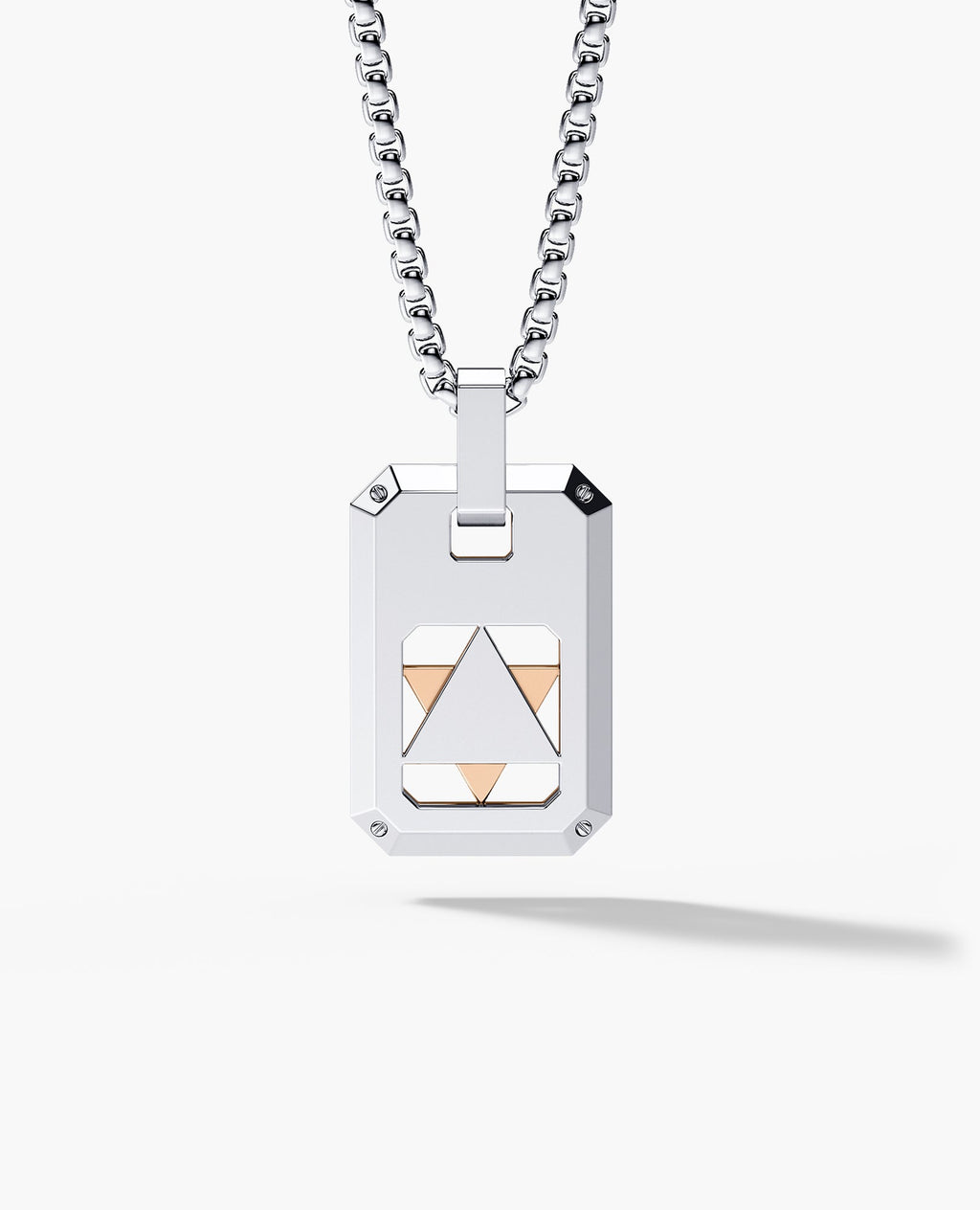 STAR OF DAVID Dog Tag Two-Tone Gold Pendant