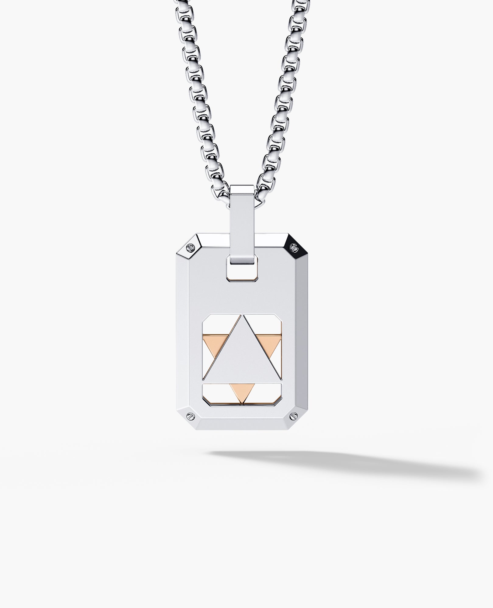 STAR OF DAVID Dog Tag Two-Tone Gold Pendant