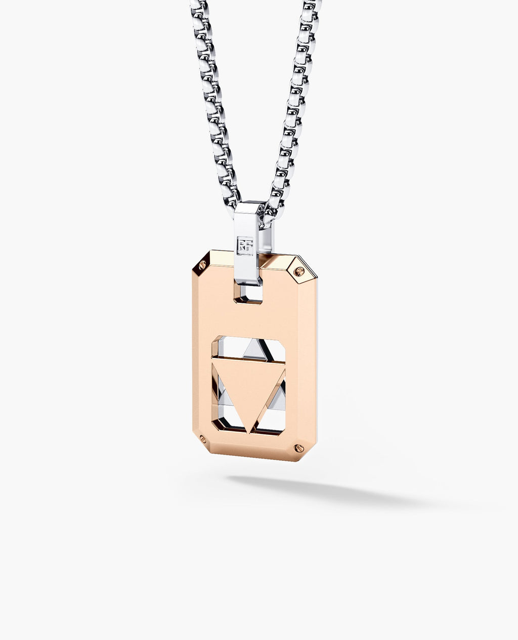 STAR OF DAVID Dog Tag Two-Tone Gold Pendant