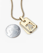 STAR OF DAVID Reversible Dog Tag Double Plate Gold Pendant with 0.90ct Diamonds