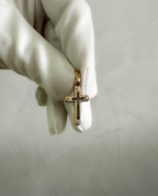 CROSS Two-Tone Gold Pendant with Black Diamonds