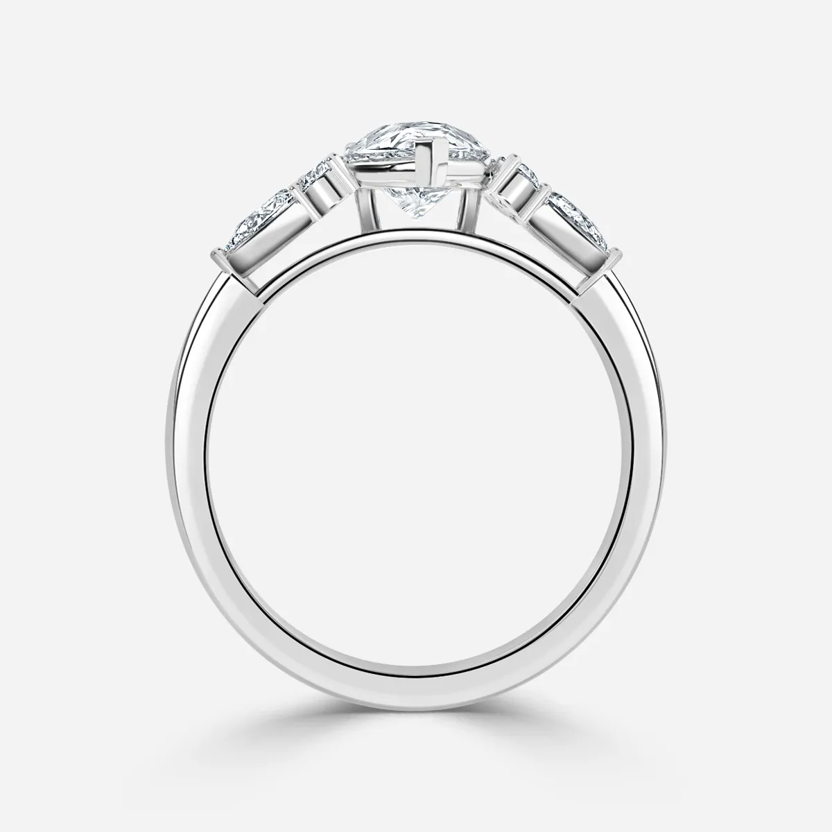 1.10 CT Pear Moissanite Cluster Engagement Ring