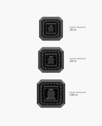 HALO EverBlak Gold Princess Cut Single Stud Earring with 0.55ct - 1.40ct Black Diamonds