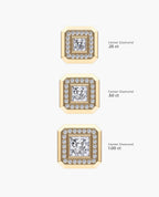 HALO Gold Princess Cut Single Stud Earring with 0.55ct - 1.40ct Diamonds