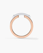 DONLIN Two-Tone Gold Ring with Plate and 0.40ct Black Diamonds