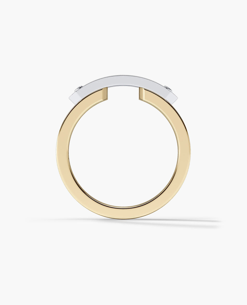 DONLIN Two-Tone Gold Ring with Plate and 0.40ct Diamonds