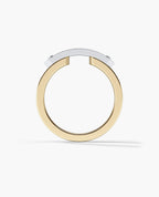 DONLIN Two-Tone Gold Ring with Plate and 0.40ct Diamonds