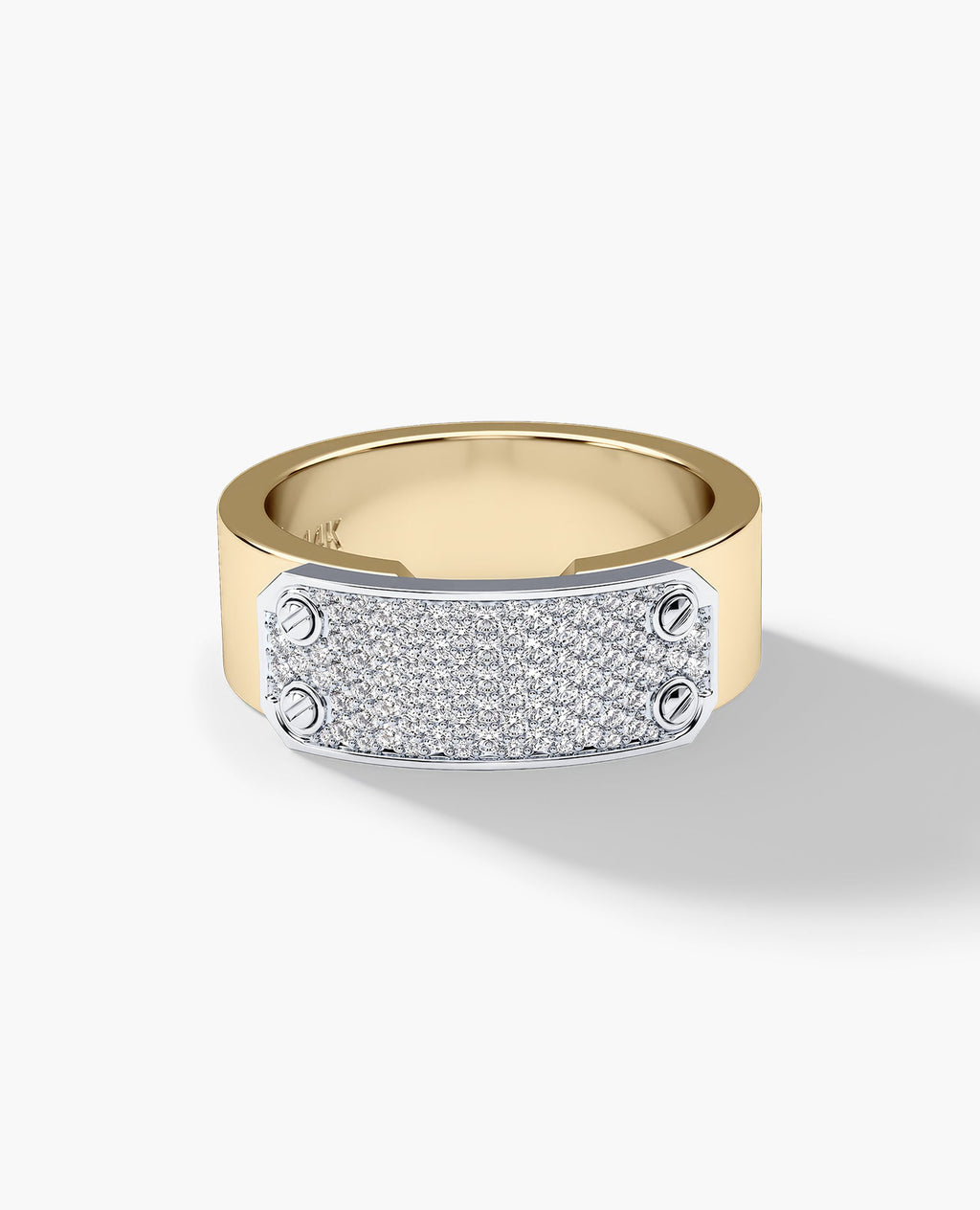 DONLIN Two-Tone Gold Ring with Plate and 0.40ct Diamonds