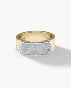 DONLIN Two-Tone Gold Ring with Plate and 0.40ct Diamonds