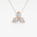 1.0 TCW Round Moissanite Diamond Three Stone Pandant Necklace