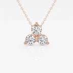 1.0 TCW Round Moissanite Diamond Three Stone Pandant Necklace
