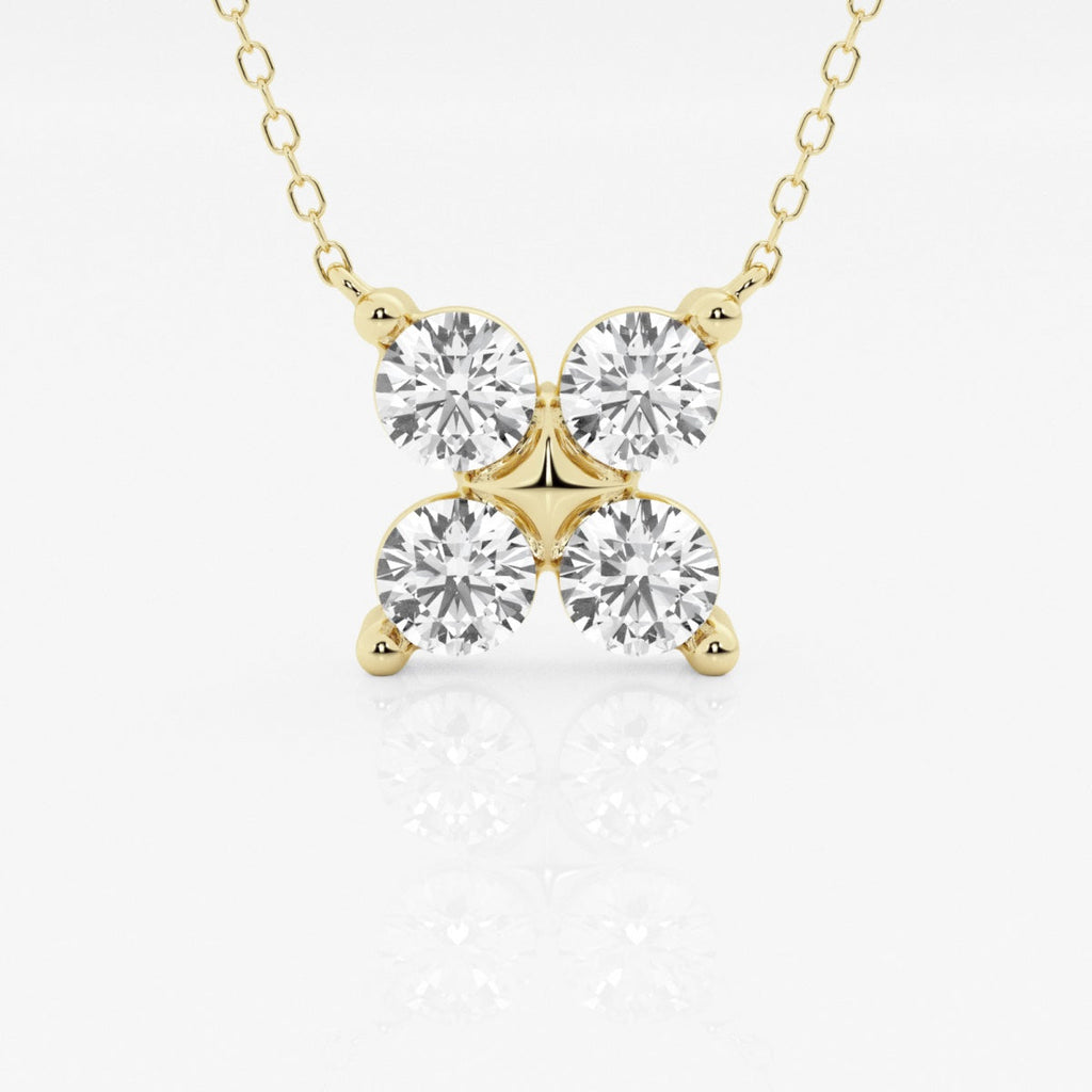 1.50 TCW Round Moissanite Diamond Clover Shape Necklace