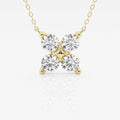 1.50 TCW Round Moissanite Diamond Clover Shape Necklace