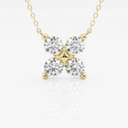 1.50 TCW Round Moissanite Diamond Clover Shape Necklace