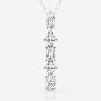 2.0 TCW Round, Marquise, Emerald & Oval Moissanite Diamond Multi Stone Necklace