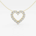 1.0 TCW Round Moissanite Diamond Heart Pendant Necklace