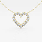 1.0 TCW Round Moissanite Diamond Heart Pendant Necklace