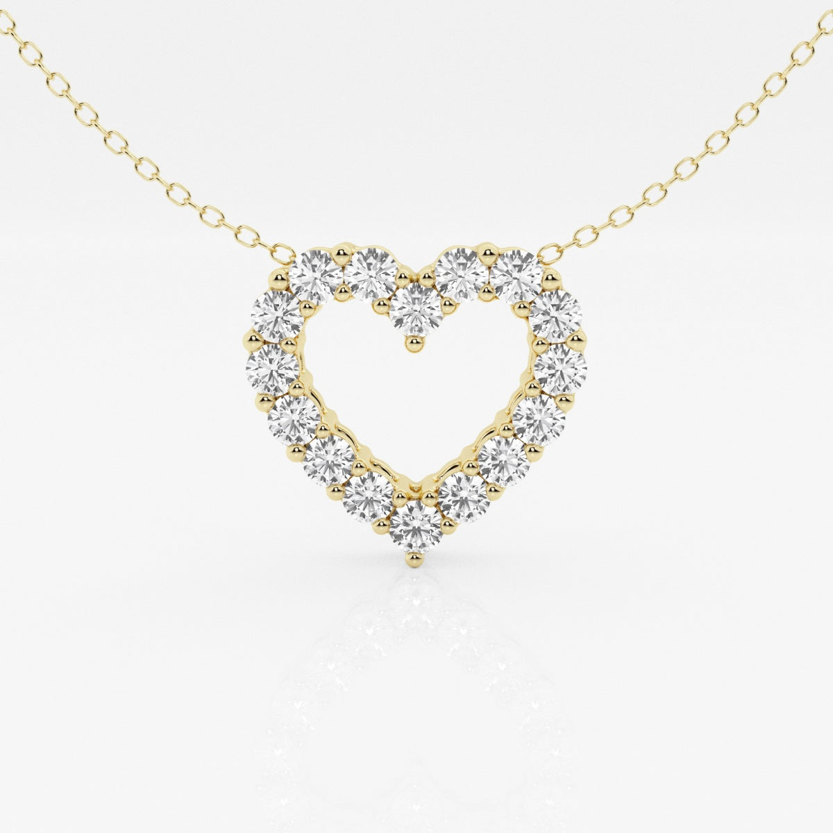 1.0 TCW Round Moissanite Diamond Heart Pendant Necklace